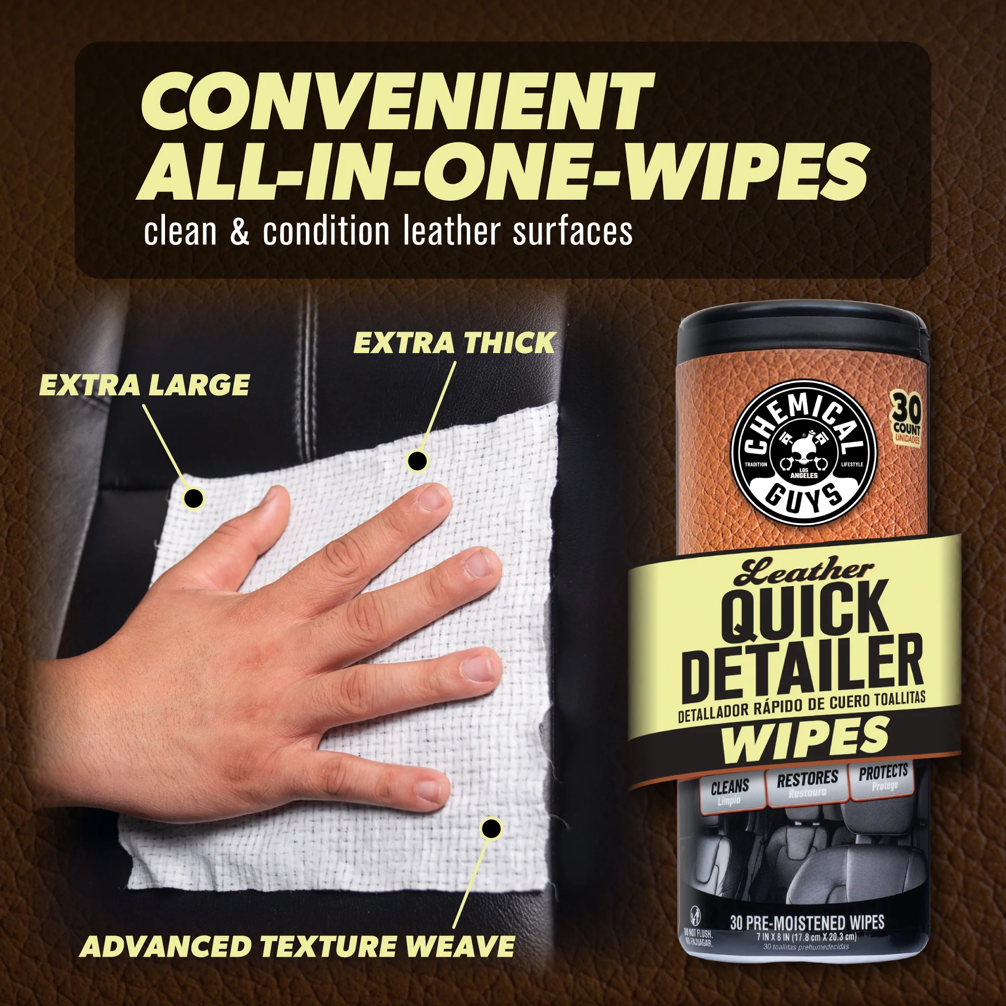 Alternative view of Leather Quick Detailer Wipes 3-Pack Kit