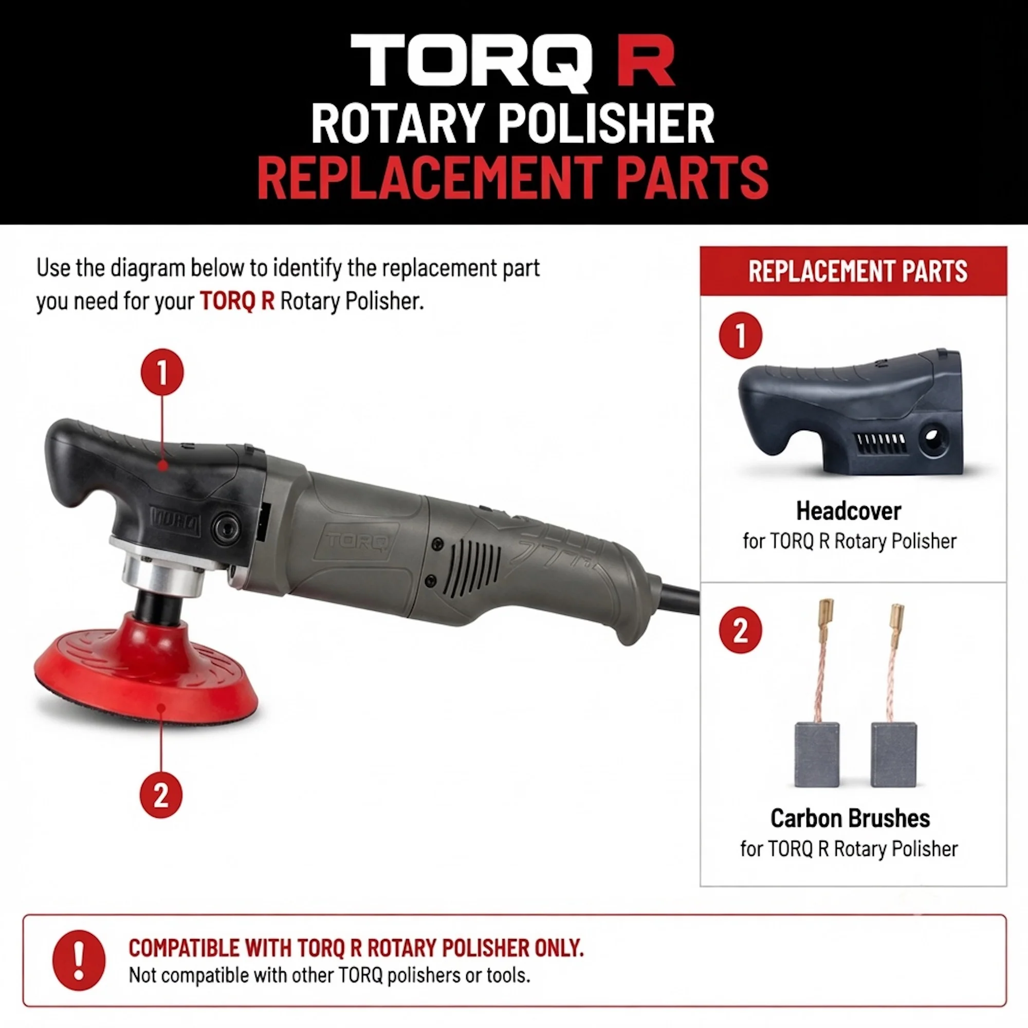 TORQ R Rotary Polisher Replacement Parts