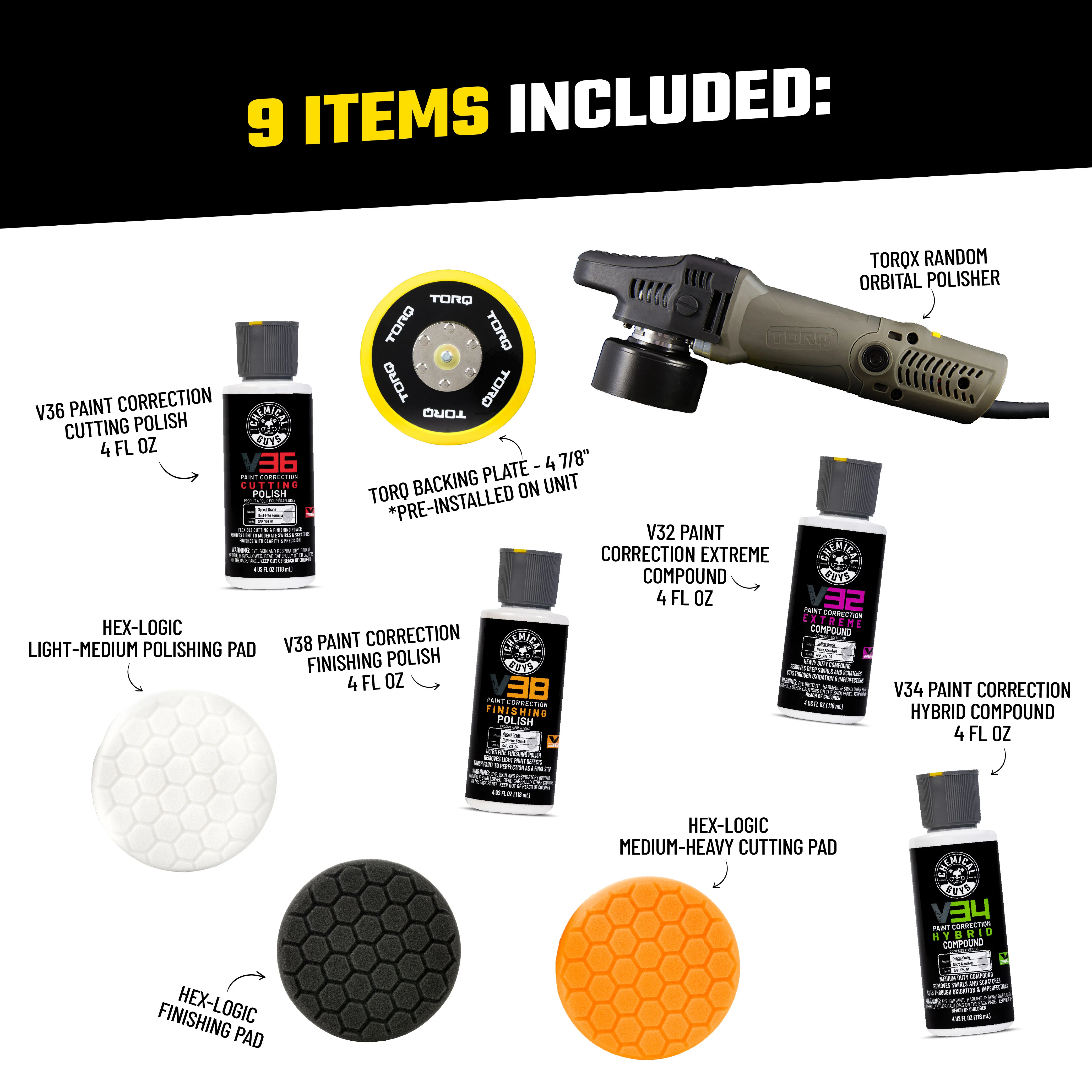 Alternative view of TORQX Random Orbital Polisher Kit